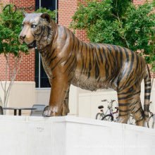 Decoração do jardim de alta qualidade em tamanho real estátua de bronze tigre de bengala